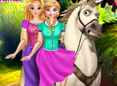 Anna e Rapunzel Acidente de Cavalo
